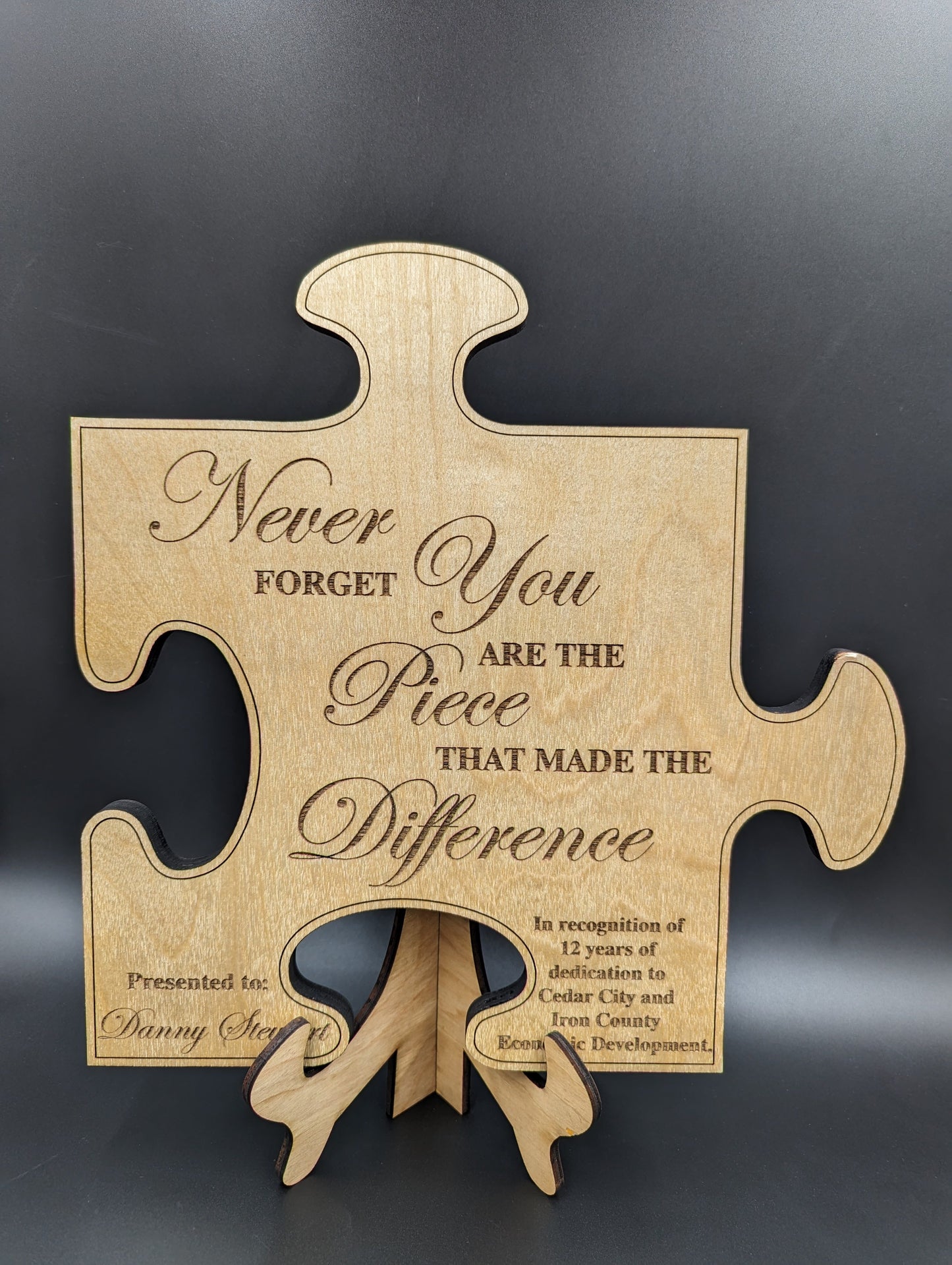 You are the piece that made the difference puzzle award