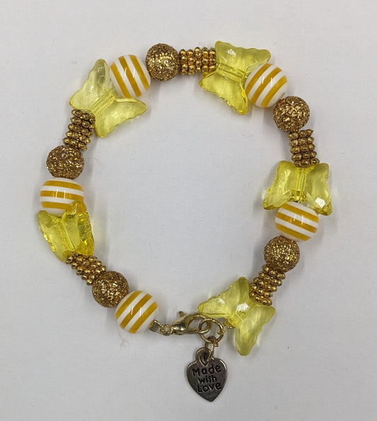 Yellow/gold butterfly bracelet