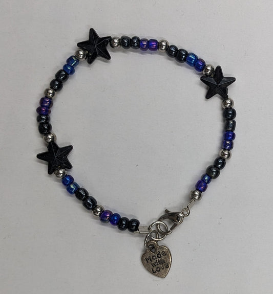 Black/blue iridescent bracelet